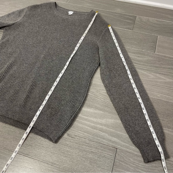 Eidos Waffle Knit Cashmere Crewneck Sweater Gray Men’s XL Made In Italy Luxury - Picture 12 of 13